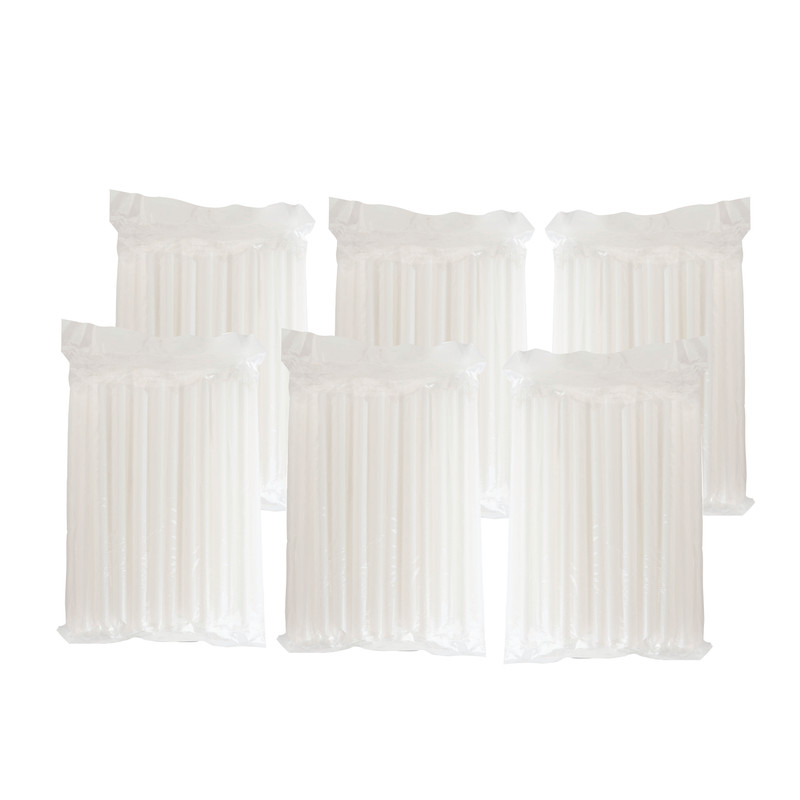 [12mm] Plastic Straws Flim-Wrapped White (100 pcs/pack) x 6 Packs