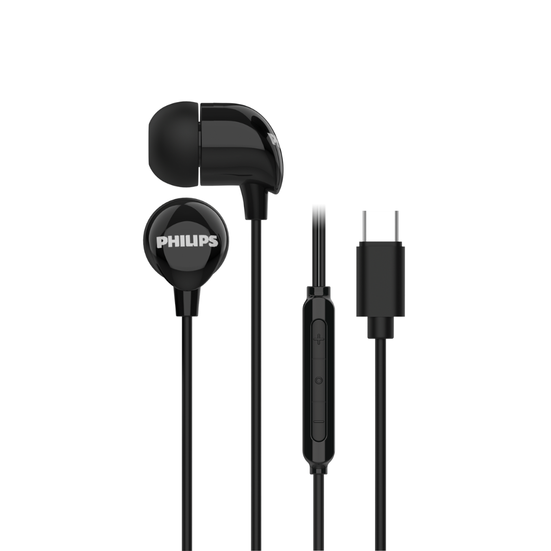 Philips หูฟังอินเอียร์แบบมีสาย In-ear Wired Headphones สาย Type C รุ่น TAE2146 (สีดํา)