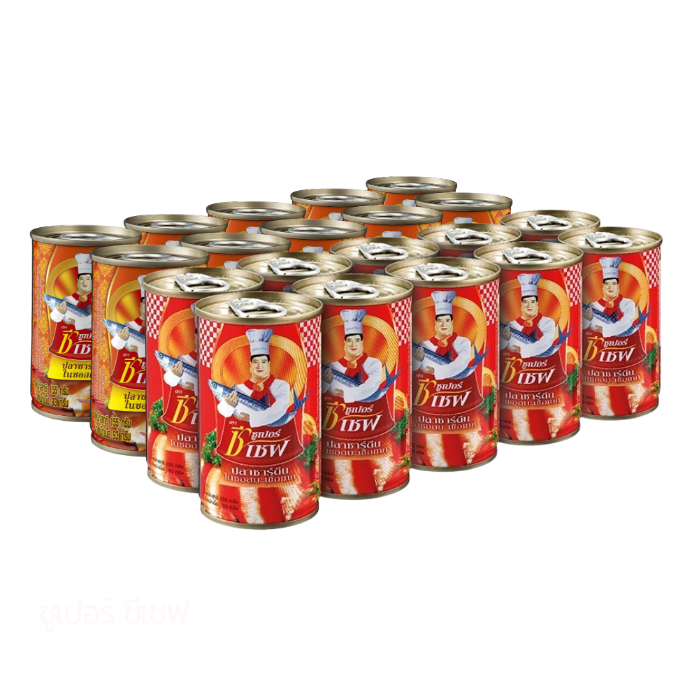 SUPER C CHEF Sardines in Tomato Sauce and Sardines in Spicy Sauce 155 g. x 20