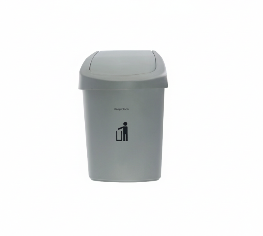 DKW (official store) Swing lid trash can, model HH-208P, size 9 liters, Gray