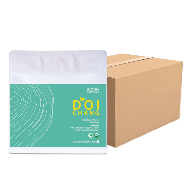 MIVANA COFFEE - DOI CHANG (DARK ROAST) ORGANIC ARABICA ROASTED COFFEE BEANS 100g. X5