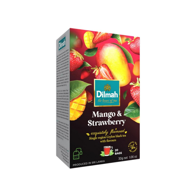 DILMAH Ceylon Black Tea Mango And Strawberry  Flavored 40 g (20 sachets)