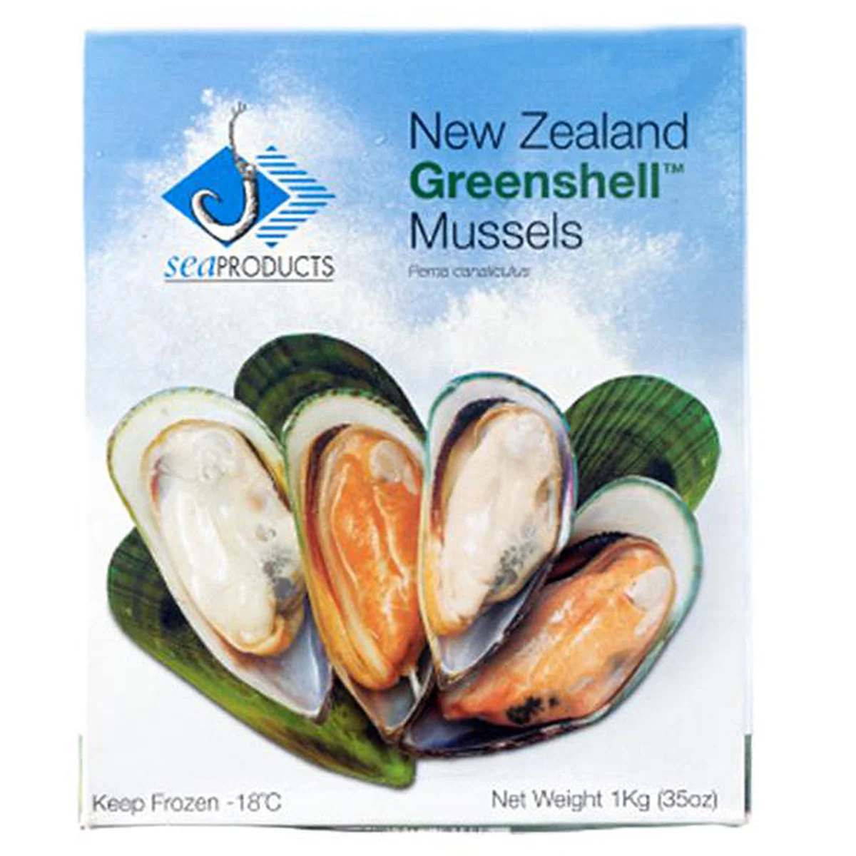 SEAPRODUCTS Frozen Half Shell New Zealand Mussel Size L 1 kg