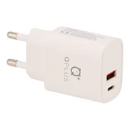 Thumbnail 2 of คิวพลัส อะแดปเตอร์ Wall Charger 1 USB-A / 1 USB-C 20W พร้อมสายชาร์จ USB-C to USB-C 1 เมตร