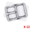 Thumbnail 2 of Empress World ถาดหลุมสแตนเลส 3 ช่อง รุ่น B ฝาปิดพลาสติก x 12