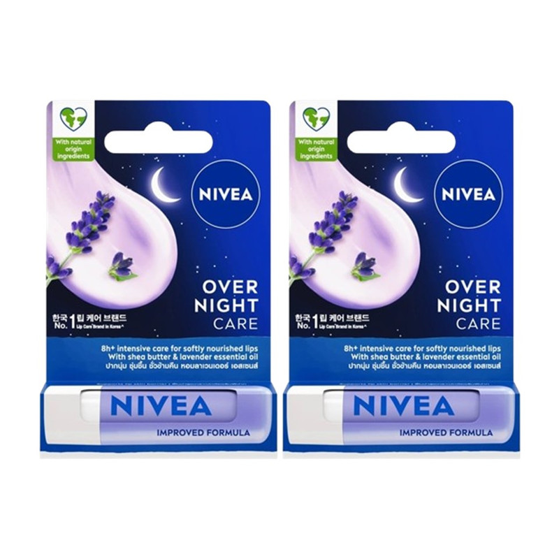 NIVEA Lip Overnight Care 4.8 g. x 2