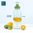 Thumbnail 2 of ซุปเปอร์ ล็อค ขวดน้ำพกพา บอกเวลาดื่มและปริมาณน้ำ มีไส้กรองแยกกาก รุ่น 6926 2 ล. สีเขียว