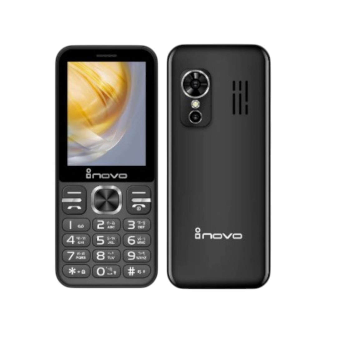 Inovo โทรศัพท์ปุ่มกด I-14 Zen ปุ่มใหญ่ จอกว้าง 2.9 นิ้ว ระบบ Dual SIM (2 ซิม) รองรับ 3G/4G พร้อมประกันศูนย์ 1 ปี Black