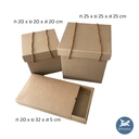 Thumbnail 3 of กล่องของขวัญกระดาษคราฟท์หนาอย่างดี กล่องฝาครอบ กล่องใส่สินค้า กล่องสไลด์ กล่องขนม (Craft Paper Gift Boxes) M (20x20x20 cm) x 5 กล่อง