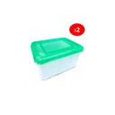 Thumbnail 1 of กล่องอเนกประสงค์หูหิ้ว ขนาด 32x22x19.8 cm สีเขียวใส แพ็ค2