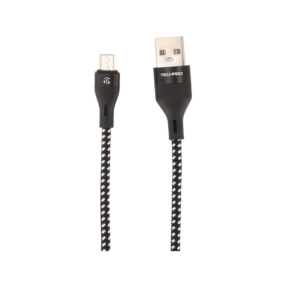 TECHPRO USB-A to Micro 1M Black/White