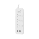 Thumbnail 3 of ANITECH TIS Plug 3 Way 3 Switch 2xUSB-A, 1xUSB-C 3M. H5333 White