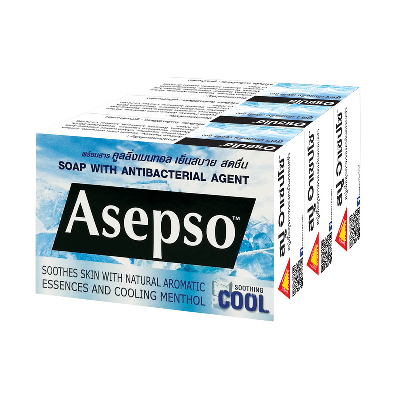 Asepso Soap Soothing Cool 70g 1 Pack (3 Bars/pack)
