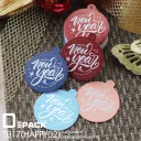 Thumbnail 3 of Depack T017(HAPPY02)-R(Non-Rope)(สีแดงไม่เชือก) ป้ายห้อยสินค้าทรงกลมพิมพ์ลาย Happy new year (1 แพ็ค/ 50 ใบ)