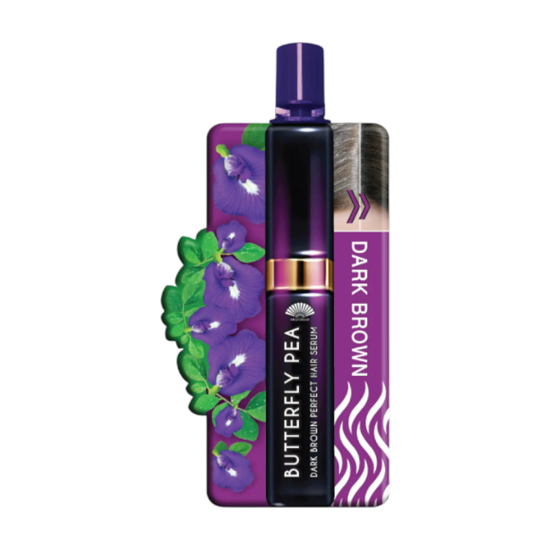 MEIJI BUTTERFLY PEA DARK BROWN PERFECT HAIR SERUM 3 G.
