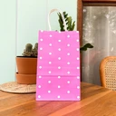 Thumbnail 2 of Matapat ถุง5สี (ชมพู) ถุงสวยสีสด ถุงหูเกลียวลายจุด ถุงแฟนซี ถุงจัดเบรค ถุงใส่แก้วเยติ ถุงกระดาษใส่ขนม (20ใบ/แพ็ค)