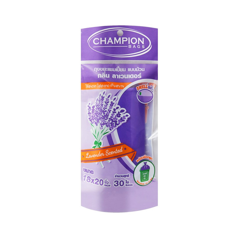 CHAMPION Garbage Bag Roll Lavender Scented 18x20 30 Bags