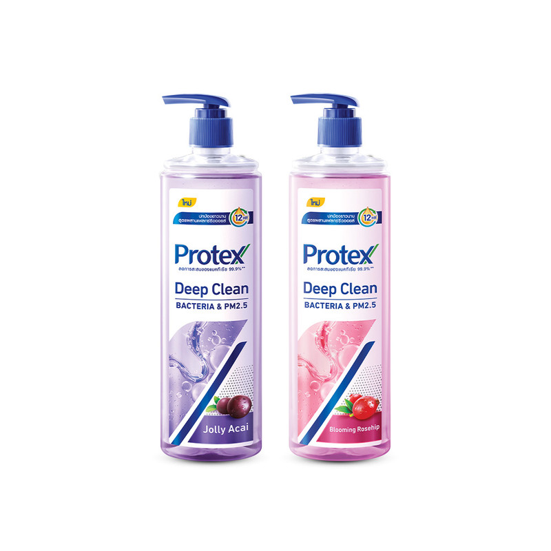 Protex  Shower Cream Deep Clean Blooming Rosehip 380ml + Protex  Shower Cream Deep Clean Jolly Acai 380ml