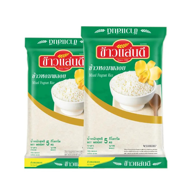 ข้าวแสนดี ข้าวหอมพลอย 5 กก. x 2
