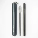 Thumbnail 1 of RePlanetMe หลอดสแตนเลสเทเลสโคปย่อยืดได้ พร้อมแปรงในเคสแคปซูล Telescopic Portable Stainless Steel Straw เทา (Grey)
