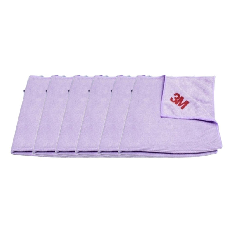 3M ผ้าเช็ดทำความสะอาด ผ้าไมโครไฟเบอร์ สีม่วง ขนาด 36 x 36 ซม. จำนวน 6 ผืน