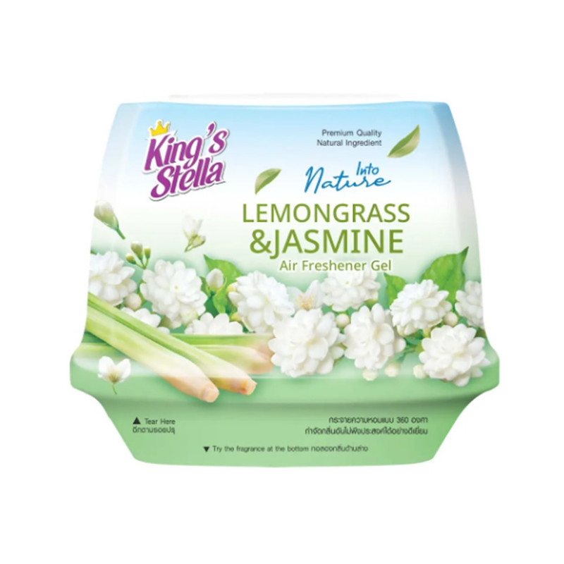 King's Stella (คิงส์สเตลล่า) Into Nature Gel เจล น้ําหอมปรับอากาศ หอมยาวนาน 30 วัน 180g Lemongrass & Jasmine