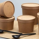 Thumbnail 2 of BIOPACK ถ้วยกระดาษ + ฝา ถ้วยคราฟพร้อมฝา (20 oz ,ปาก 115,+ ฝาคราฟ 50 ชุด) ถ้วยซุป ถ้วยบราวนี่ ถ้วยอาหาร [[50ชุด]]