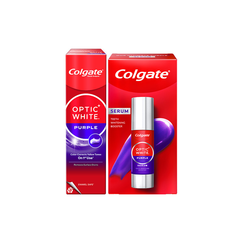 Colgate Optic White Purple 100g + Colgate Optic White Purple Serum 40 ml.