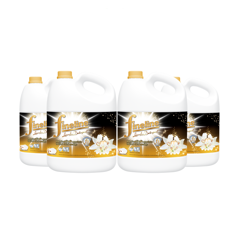 [Case]Fineline Liquid Detergent Concentrated Deluxe Perfume Midnight Fancy 2,800ml. x4, Black