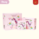 Thumbnail 1 of Matapat ถุงกระดาษของขวัญลายยูนิคอร์น (หูหิ้วสีฟ้า,ขนาดใหญ่ (L)) ถุงกระดาษน่ารักหูเจาะ ถุงกระดาษพรีเมี่ยม ถุงหูหิ้ว (พร้อมส่งในไทย)