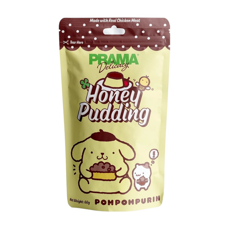 [1 ซอง] PRAMA Delicacy Snack พราม่า ขนมสุนัข ขนาด 60 กรัม / รสพุดดิ้ง & น้ําผึ้ง