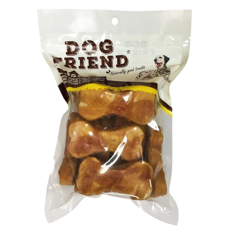 Dog Friend ขนมสุนัข ครั้นชี่ อกไก่อบแห้ง อกไก่ / โบนเล็ก (S) 1 ซอง 400g