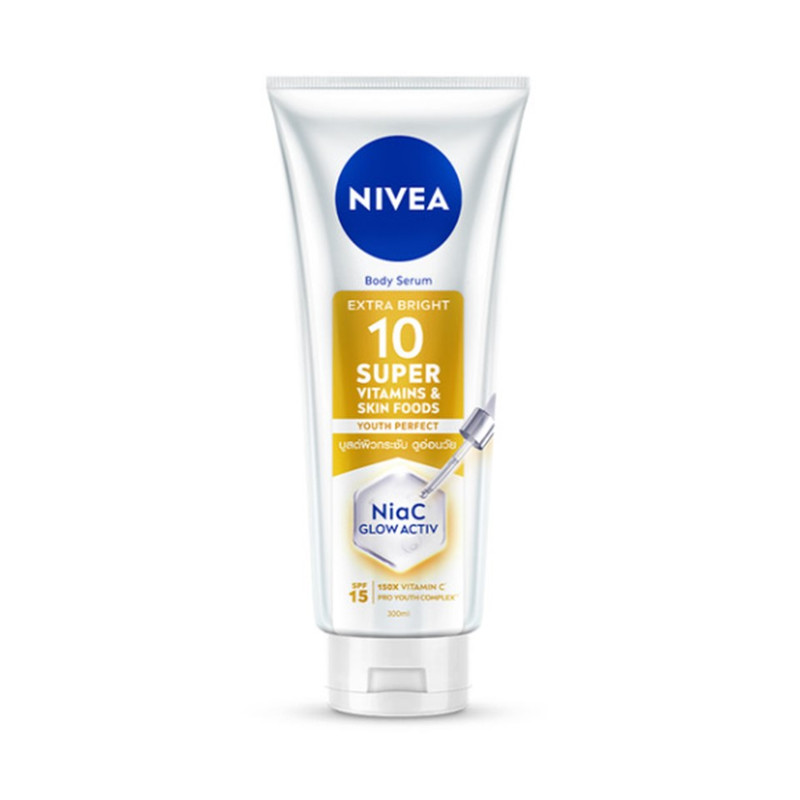 NIVEA BODY SERUM EXTRA BRIGHT 10 SUPER VITAMINS & SKIN FOODS YOUTH PERFECT 300ML