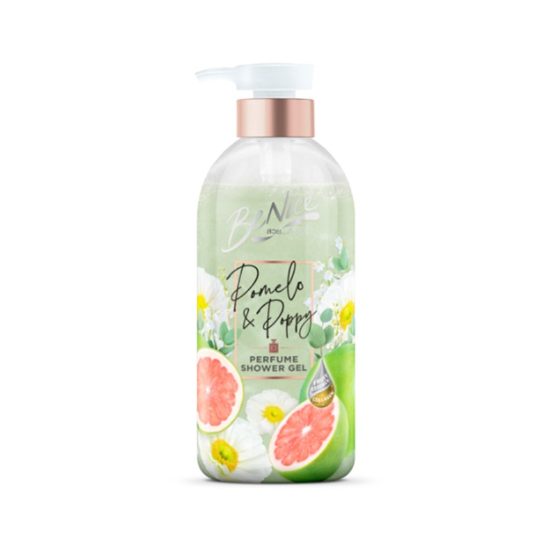 BENICE PERFUME SHOWER GEL POMELO & POPPY 450 ML. GREEN