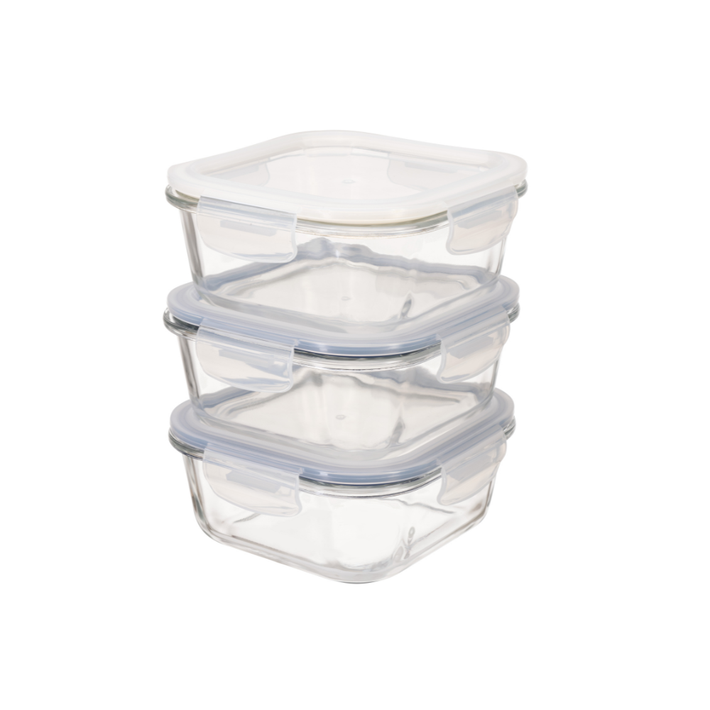 Super Lock Square Glass Food Storage Container 710ML 9511X03