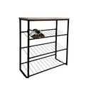 Thumbnail 2 of ชั้นวางรองเท้าลอฟท์ ขาเหล็ก ท็อปไม้ 3 ชั้น W-36 สีเข้ม (กรุณาเลือกสี)