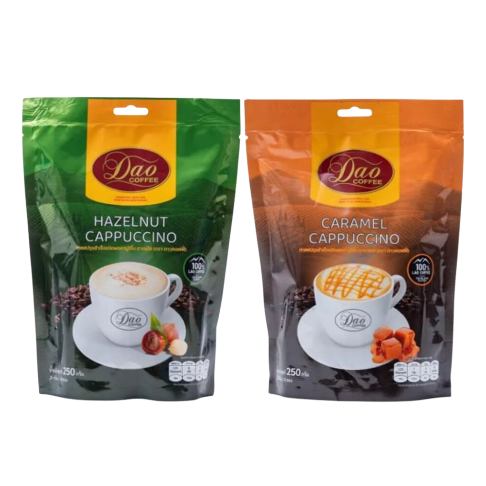DAO COFFEE Cappuccino Caramel and Hazelnut 20 g 10 sachets x 2