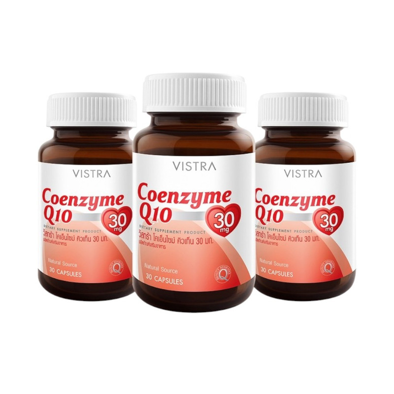 VISTRA Dietary Supplement Coenzyme Q10 30 mg 30 Capsules x 3