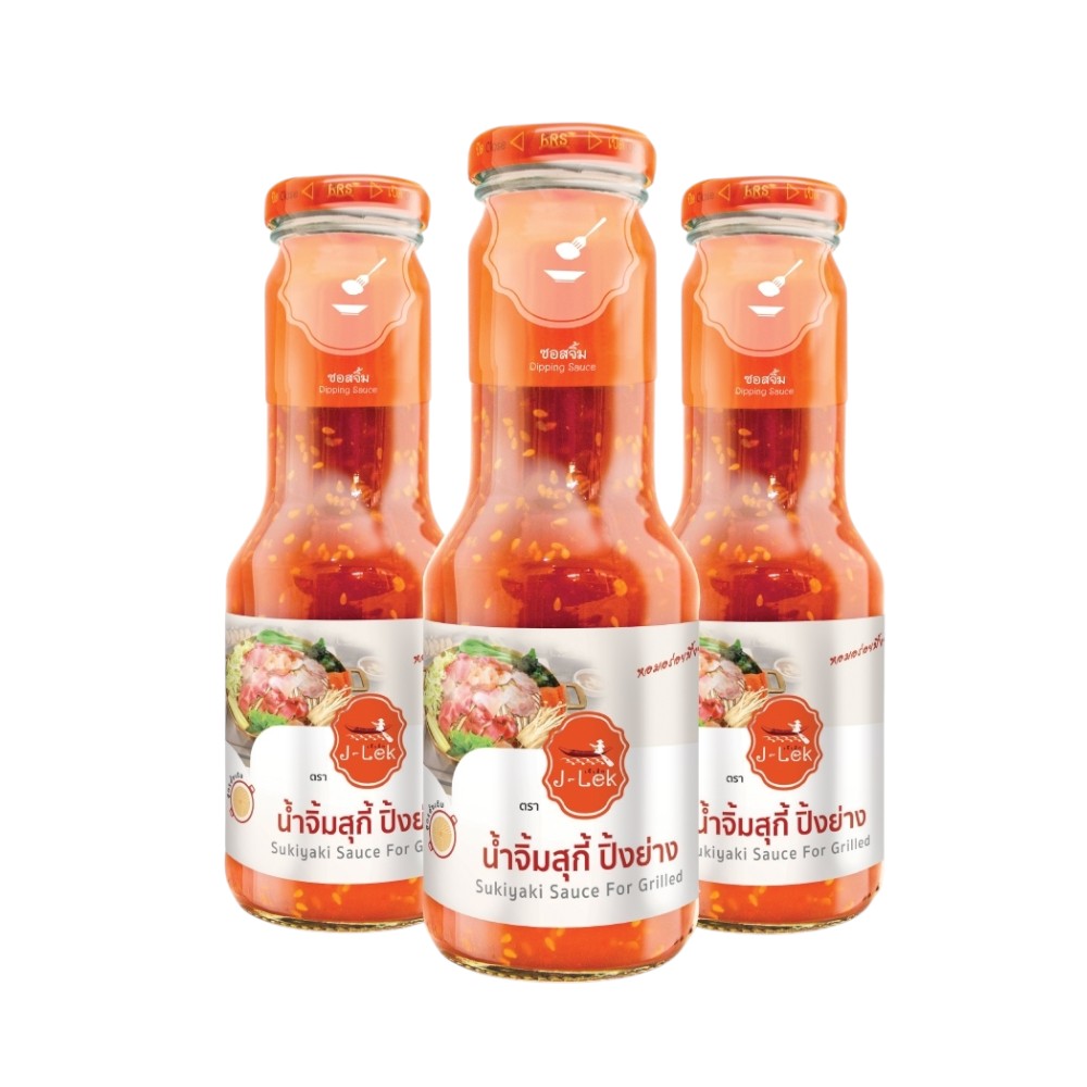 เจ๊เล็ก น้ำจิ้มสุกี้ ปิ้งย่าง ขวดแก้ว ขนาด 350 กรัม x 3 ขวด