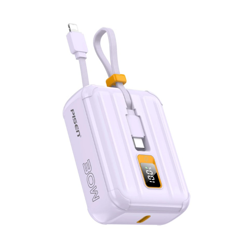 Pisen แบตสํารอง 10,000 mAh พร้อมสายคู่ Power Tiny 30W หน้าจอ LED แบบดิจิทัล รุ่น TS-D364