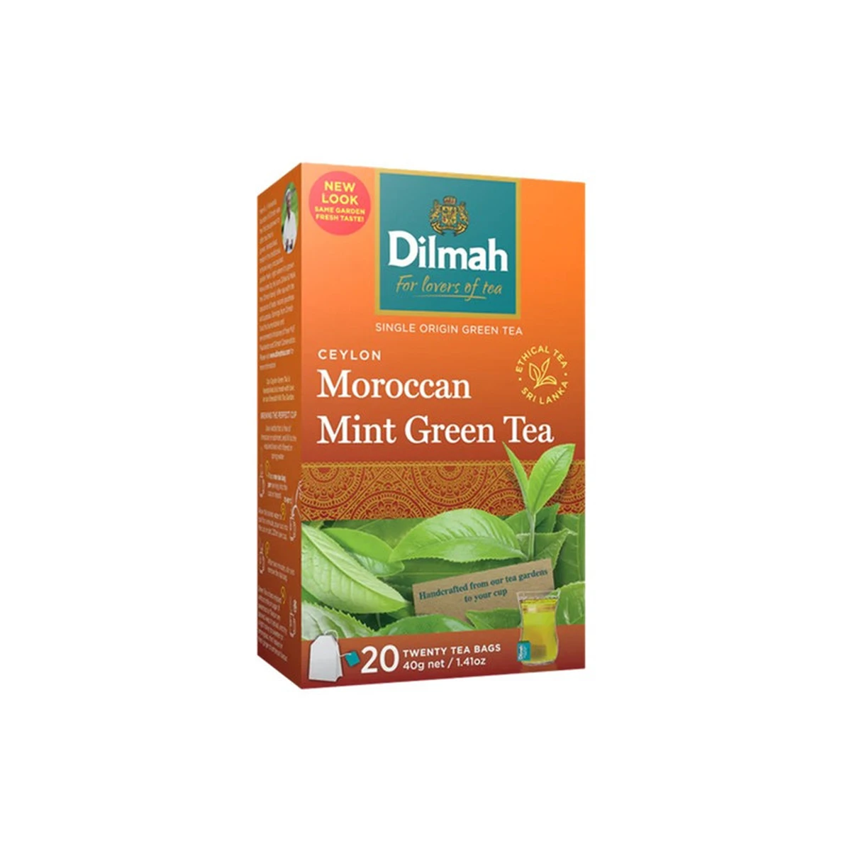 ดิลมา ชาเขียวกลิ่นโมรอกกันมินต์ กรีนที ชาเขียว กลิ่นมิ้นต์ หอม นุ่ม กลมกล่อม สดชื่น 30 ก. (20 ซอง)