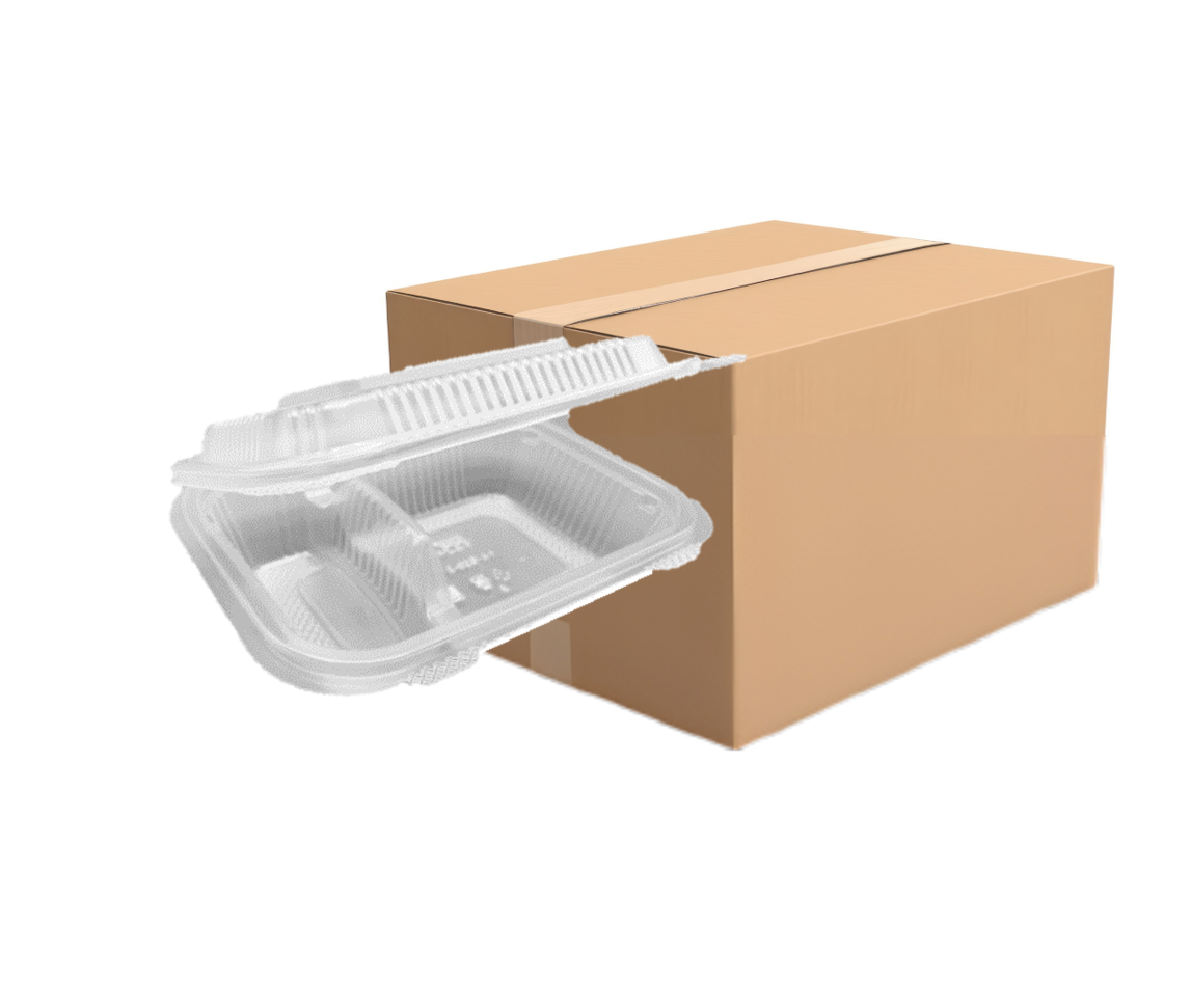 CLEAR PP CLAMSHELL 2 PART FOOD BOX 650 ML. X 500