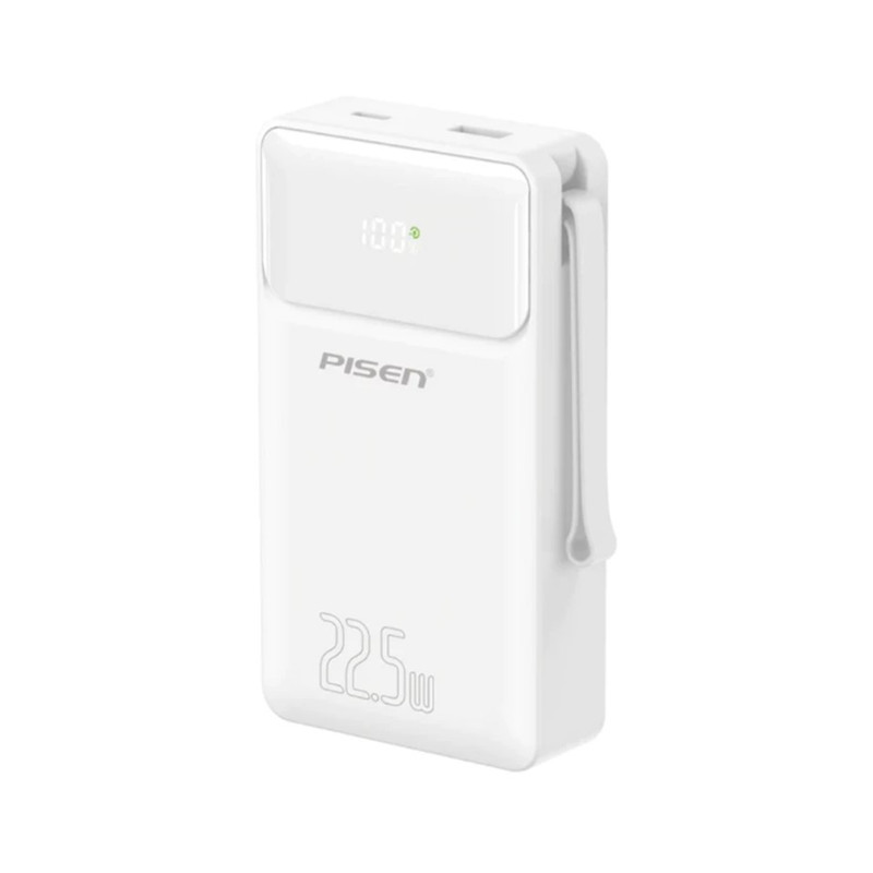 Pisen แบตสํารองพร้อมสายในตัว Powerbank 2in1 QUICK POWERLink Square 22.5W รุ่น TP-D067/TP-D068