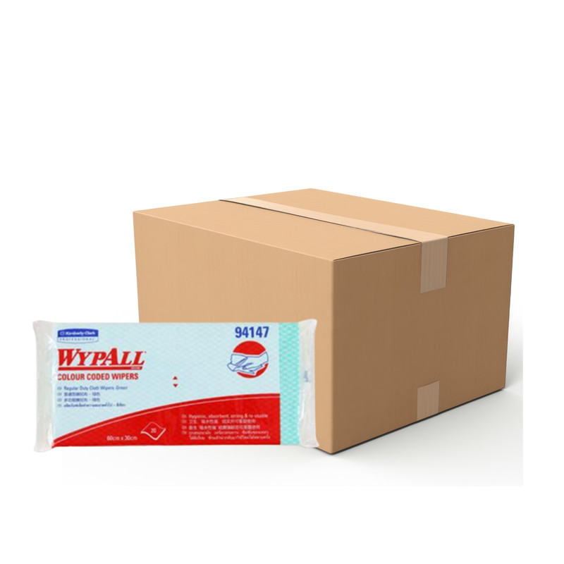 WYPALL Food Service Cleaning Wiper 60 x 30 cm Green 20 Sheets x 12