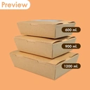 Thumbnail 4 of Matapat กล่องอาหารฝาพับ คราฟท์เข้ม (900 ml.) กล่องอาหารกระดาษ กล่องรักษ์โลก กล่องผลไม้ เจาะหน้าต่าง 600 , 900 ,1200 ml. (20กล่อง/แพ็ค)