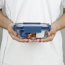 Thumbnail 3 of Super Lock Rectangular Glass Food Container, Blue Series, 370 ml., Model 6219