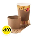 Thumbnail 1 of เอโร่ ปลอกกระดาษสวมแก้วน้ำ แพ็ค 100 ใบ