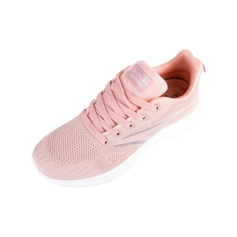 Charled รองเท้าผ้าใบสําหรับผู้หญิงแบบผูกเชือก รุ่น RE0704 สีชมพู,37