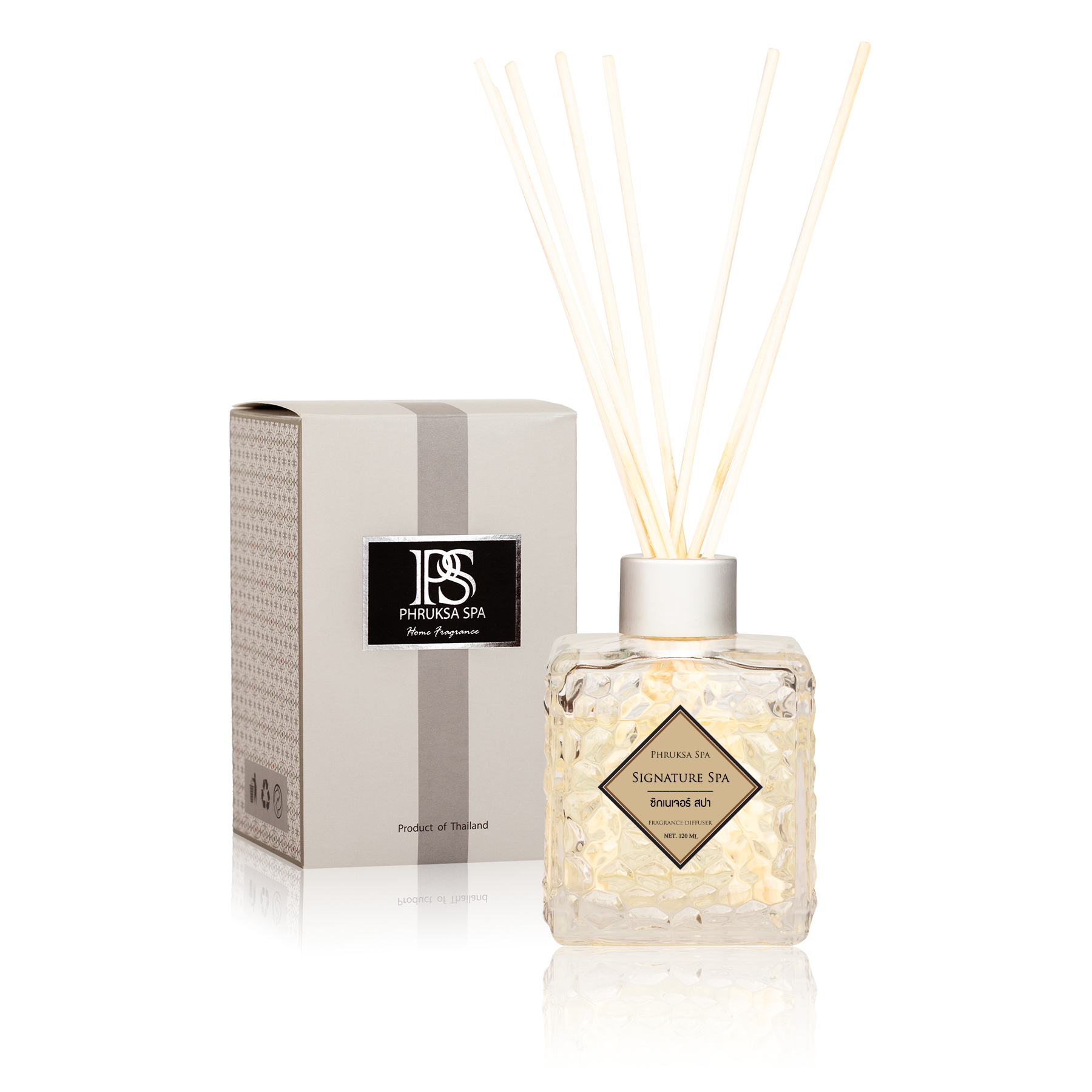 พฤกษา สปา ชุดน้ำหอมดิฟฟิวเซอร์ 120 มล. กล่องขาว กลิ่น Signature Spa