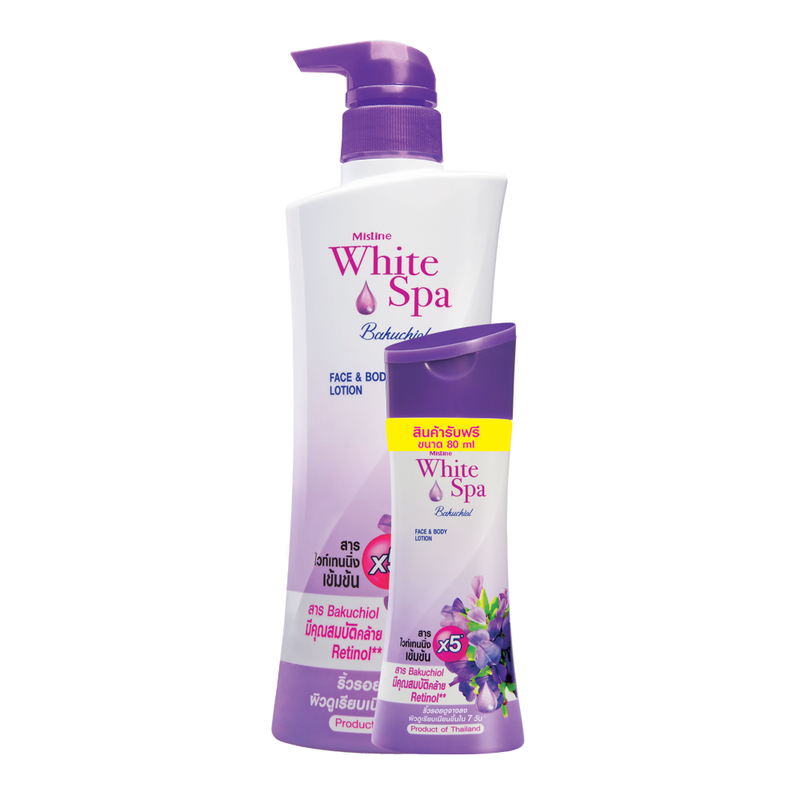 WHITE SPA BAKUCHIOL PERFECT SKIN & BRIGHTENING LOTION 400ML  FREE 80ML
